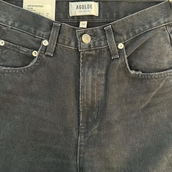 Agolde Cherie High Rise Straight Denim Jeans Distortion Size 24 - Picture 6 of 16